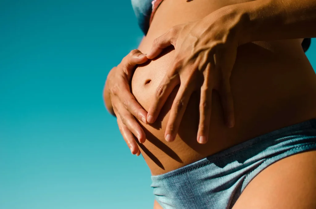 Prenatal care - closeup of pregnant abdomen