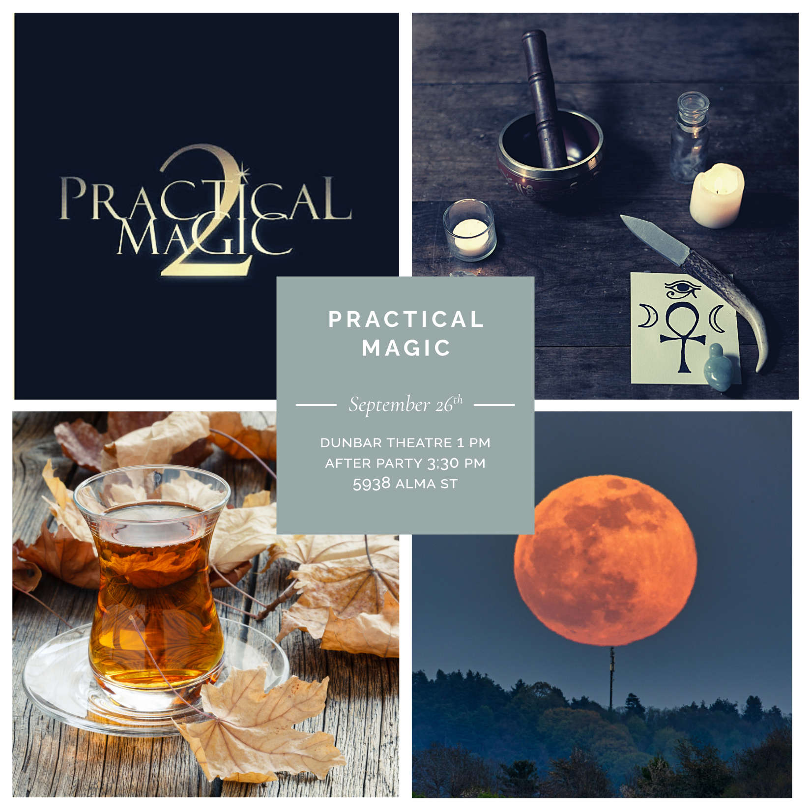 Invitation to screening of Practical Magic 2 with afterparty details
